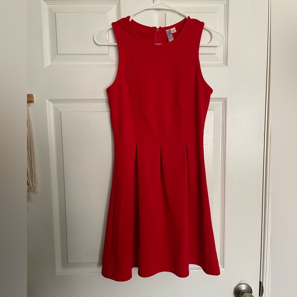 Red Sleeveless A-Line Dress